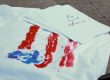 Shirt with american flag painted on