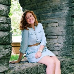 Wilson in stone archway