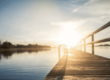 Dock with the sun over it